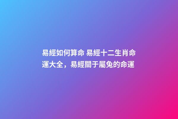 易經如何算命 易經十二生肖命運大全，易經關于屬兔的命運